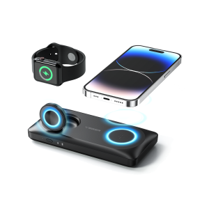 Veger W1156 All In One - MagMulti Wireless MagSafe Power Bank 10000mAh 15W with USB-A Port and USB-C Port Black