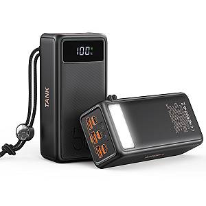 Veger W5001C Tank Boost Power Bank 56000mAh 100W with 3 USB-A Ports and 2 USB-C Ports Power Delivery Black