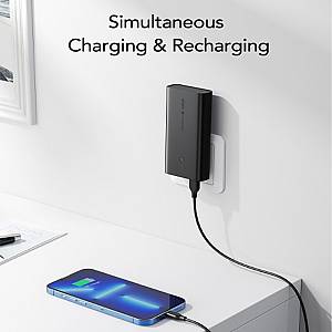 Vrurc W1146 Power Bank 10000mAh 20W με 2 Θύρες USB-A και Θύρα USB-C Power Delivery / Quick Charge 3.0 Μαύρο
