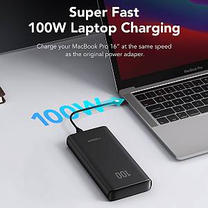 Veger T100 Power Bank 20000mAh 100W με Θύρα USB-A και 2 Θύρες USB-C Power Delivery Μαύρο
