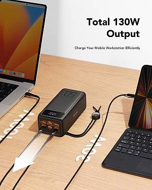 Veger W5001C Tank Boost Power Bank 56000mAh 100W with 3 USB-A Ports and 2 USB-C Ports Power Delivery Black