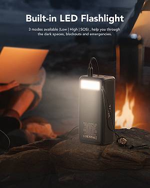 Veger W5001C Tank Boost Power Bank 56000mAh 100W with 3 USB-A Ports and 2 USB-C Ports Power Delivery Black