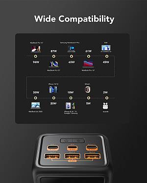 Veger W5001C Tank Boost Power Bank 56000mAh 100W with 3 USB-A Ports and 2 USB-C Ports Power Delivery Black