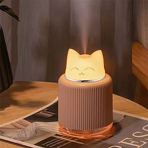 Υγραντήρας, φωτιστικό Led Γατούλα Aromatherapy 300ml - 13X9cm