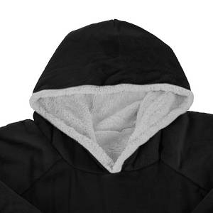 Φούτερ - κουβέρτα XXL. Χουχουλιάρικο Fleece μαύρο Ruhhy 85 x 75 εκ.