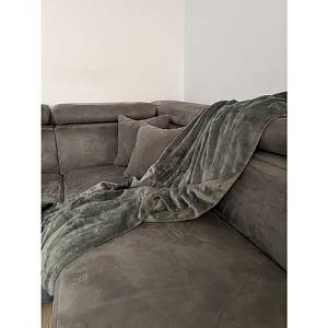 Πολυτελής Κουβέρτα 160x200cm Μικροΐνας Ruhhy σε Γκρι Απόχρωση. Υψηλής Ποιότητας & Εξαιρετικά Ζεστή