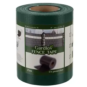 Ανθεκτική Ταινία Περίφραξης 450g/m² για Πάνελ Φράχτη με Κλιπς Στερέωσης. 19cmx35m. Πράσινη.