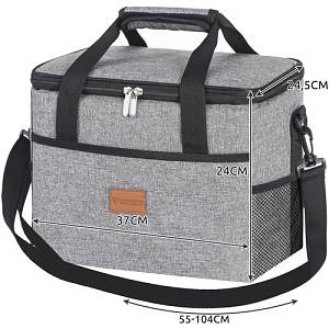 Large Θερμική Τσάντα Trizand Παραλίας & Πικνίκ 20L. Ύφασμα Oxford. 37 x 24 x 24.5 cm