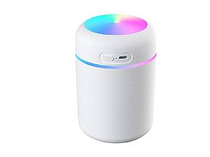 Υγραντήρας υπερήχων αρωματοθεραπείας RGB. Λευκός & κομψός. 300ml.