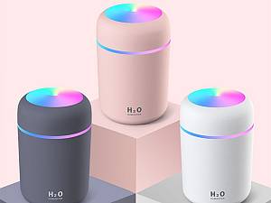 Υγραντήρας υπερήχων αρωματοθεραπείας RGB. Λευκός & κομψός. 300ml.