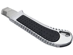 Κοπίδι ταπετσαρίας με μεταλλική λεπίδα 18mm από αλουμίνιο. Αποσπώμενη λεπίδα. 15cm x 4cm x 2cm.