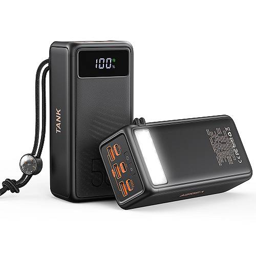 Veger W5001C Tank Boost Power Bank 56000mAh 100W with 3 USB-A Ports and 2 USB-C Ports Power Delivery Black