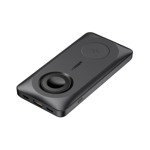 Veger W1156 All In One - MagMulti Wireless MagSafe Power Bank 10000mAh 15W with USB-A Port and USB-C Port Black