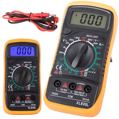 Ψηφιακό Πολύμετρο XL830L με Οπίσθιο Φωτισμό LCD και Θήκη Προστασίας. Για Τάση, Ρεύμα, Αντίσταση, Δίοδους & Συνέχεια Κυκλώματος