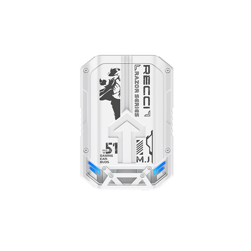 Recci REP-W51 Razor Earbud Bluetooth Handsfree Earphones with Charging Case White