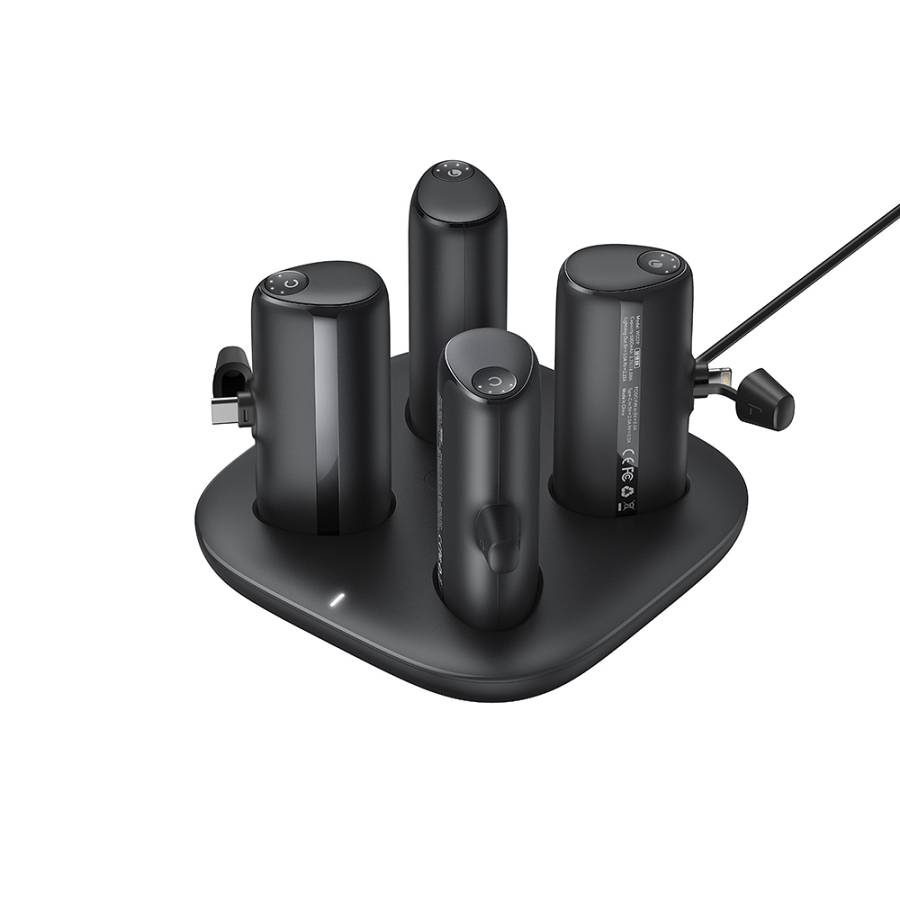 Veger W007 Charging Station 4x5000mAh (2 lightning+2 Type-c) Power Bank Μαύρο