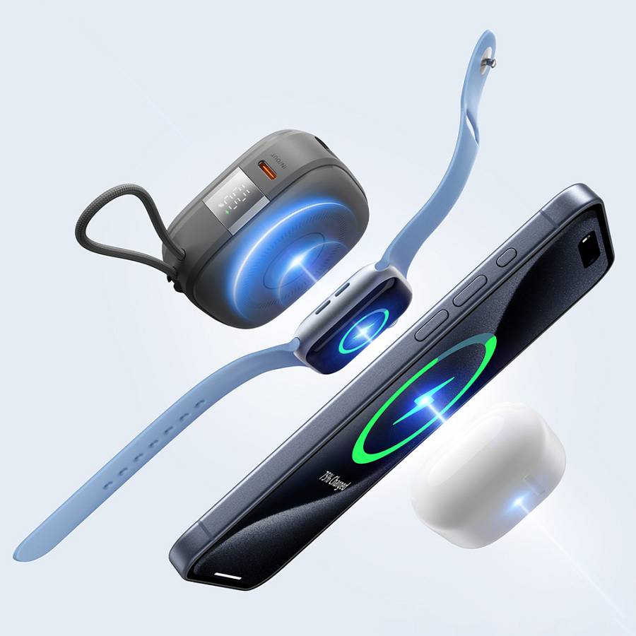 Veger W1185 - MagCore 3in1 - 10,000mAh PD Wireless Charging Powerbank for Apple iPhone, Watch & AirPods - Grey