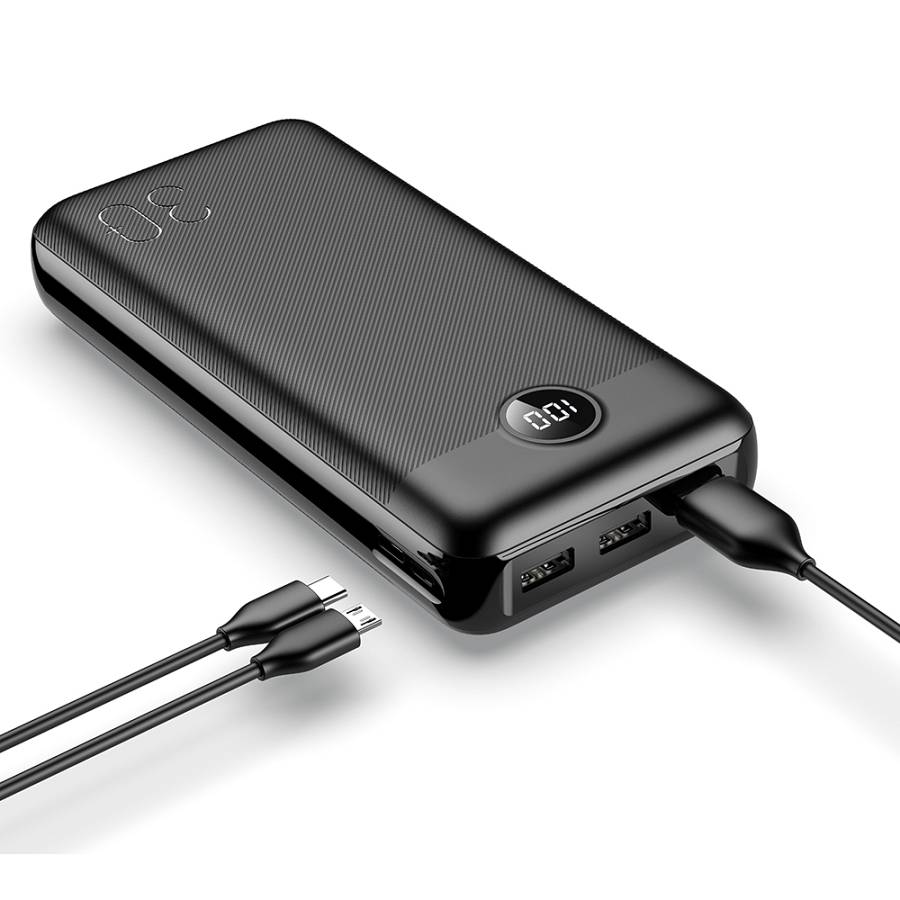 Veger L30 Power Bank 30000mAh 20W με 3 Θύρες USB-A και Θύρα USB-C Μαύρο