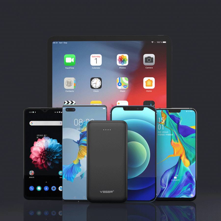 Veger L30 Power Bank 30000mAh 20W με 3 Θύρες USB-A και Θύρα USB-C Μαύρο