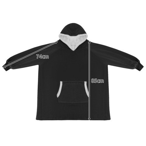 Φούτερ - κουβέρτα XXL. Χουχουλιάρικο Fleece μαύρο Ruhhy 85 x 75 εκ.