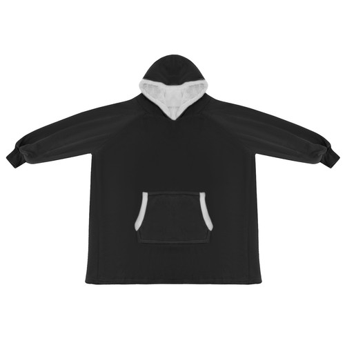 Φούτερ - κουβέρτα XXL. Χουχουλιάρικο Fleece μαύρο Ruhhy 85 x 75 εκ.