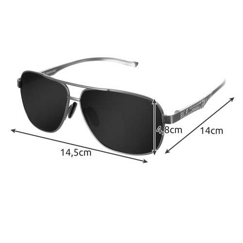 Γυαλιά ηλίου Trizand Πολωτικά (Polarized) UV 400. Πολυκαρβονικά με Εύκαμπτους Αποσβεστήρες Κραδασμών & Σκληρή Θήκη. Black Silver