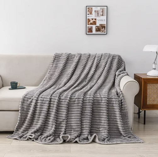 Κουβέρτα μικροΐνας 160 x 200cm Ruhhy Premium Gray κυματιστή με διακριτικό φινίρισμα