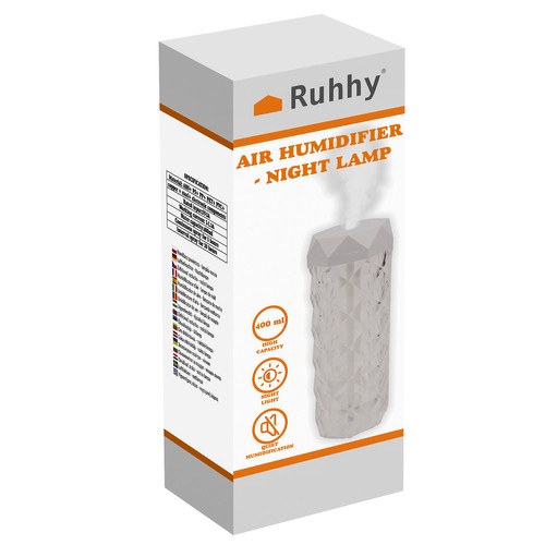 Υγραντήρας Ruhhy 400 ml και νυχτερινό φωτιστικό με LED εφέ τριαντάφυλλο 2-σε-1. Υγεία & στυλ