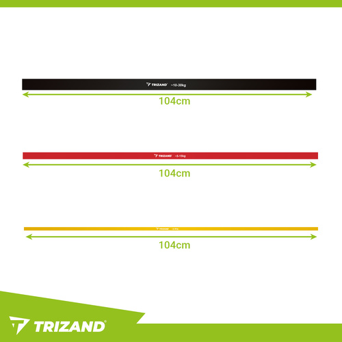 Σετ με 3 Λάστιχα Αντίστασης Trizand. 3 Επίπεδα Αντίστασης + Γάντζος Πόρτας + Πλάνο Προπόνησης
