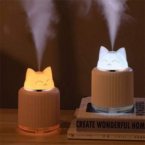 Υγραντήρας, φωτιστικό Led Γατούλα Aromatherapy 300ml - 13X9cm
